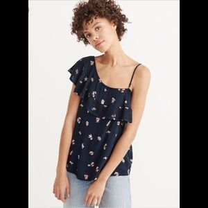 Abercrombie & Fitch One Shoulder Floral Top